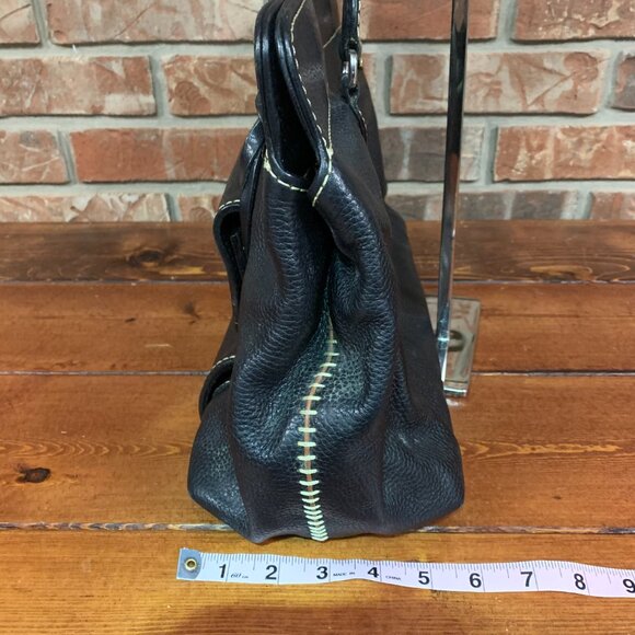 Brighton Pebbled Leather Women's Large Black Shoulder Satchel Bag Purse GUC - Picture 9 of 16